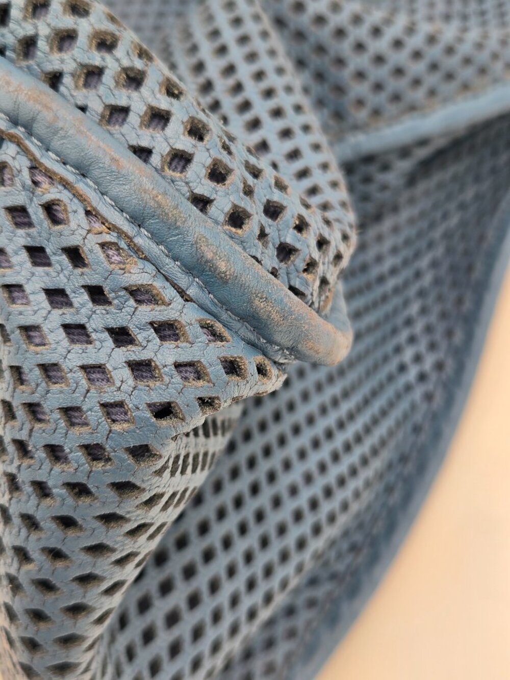 Chanel Up In The Air Perforated Leather Tote โ Blue | Silver Hardware - Picture 7 of 16